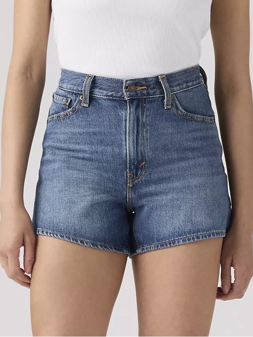 Levi’s Premium 80s Mom Shorts Blue Medium Wash Denim Size 31 Classic 100% Cotton